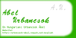abel urbancsok business card