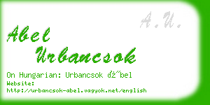 abel urbancsok business card